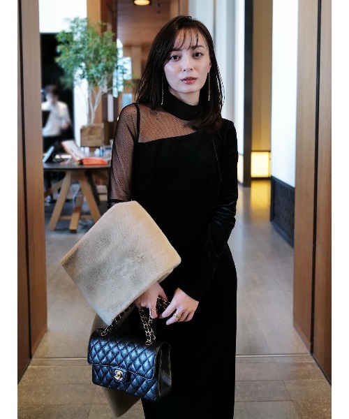 シアーコンビタイトワンピース（ワンピース）｜anuans（アニュアンス