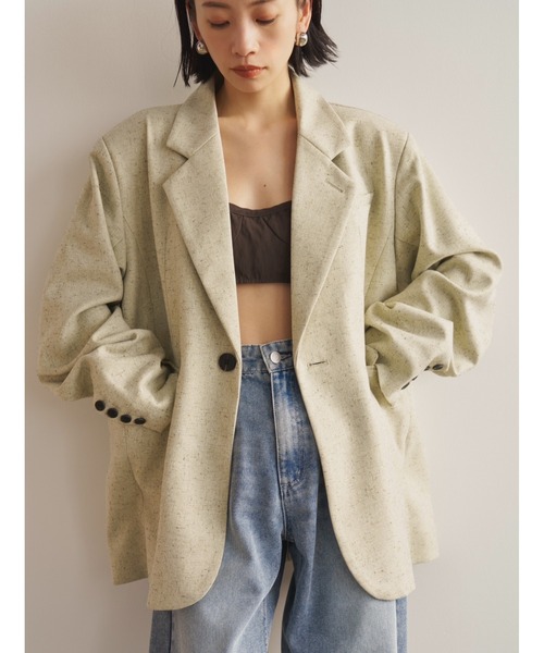 ミックスツイルオーバーテーラードジャケット（テーラードジャケット