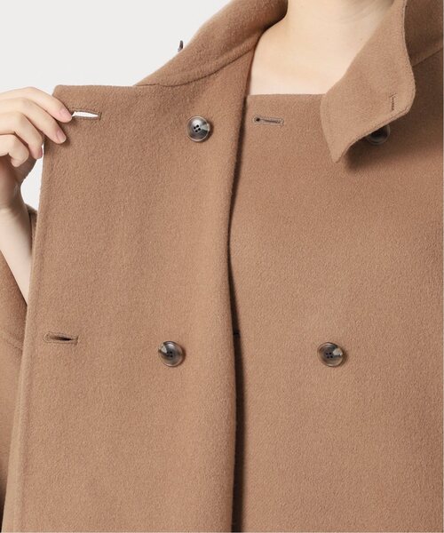 スローブイエナ スタンドカラーダブルフェイスポンチョ キャメル