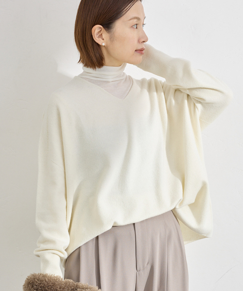 追加4》Fineニュージーウール ニュアンス Vプルオーバー（ニット