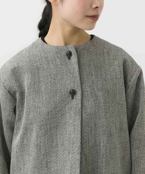 かぐれ（カグレ）の「リネンヘリンボンノーカラージャケット（ノー