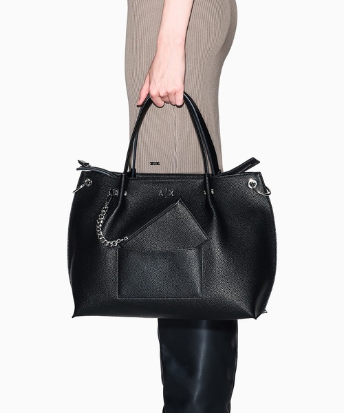 A|X アルマーニ エクスチェンジ】AXロゴ ミディアムトートバッグ