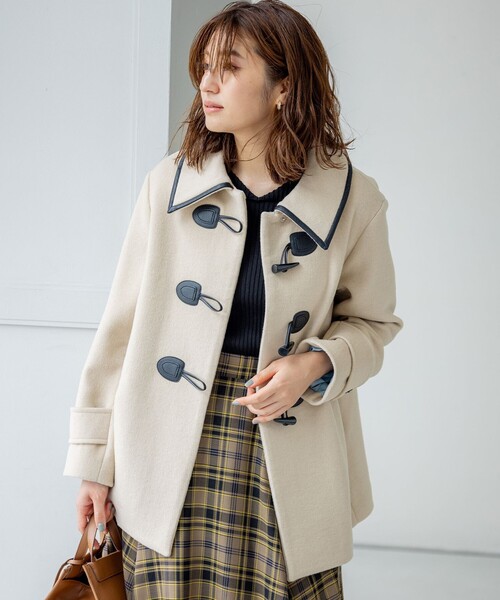 組曲（クミキョク）の「バイカラーダッフル ウールコート（ダッフル