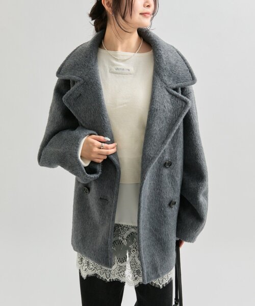 セール】ウール混 シャギーミドルコート（その他アウター）｜mystic
