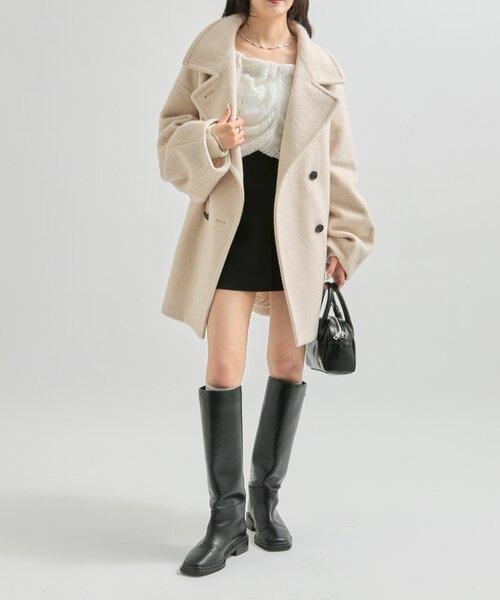 セール】ウール混 シャギーミドルコート（その他アウター）｜mystic