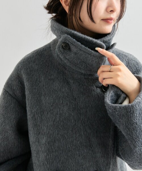 セール】ウール混 シャギーミドルコート（その他アウター）｜mystic