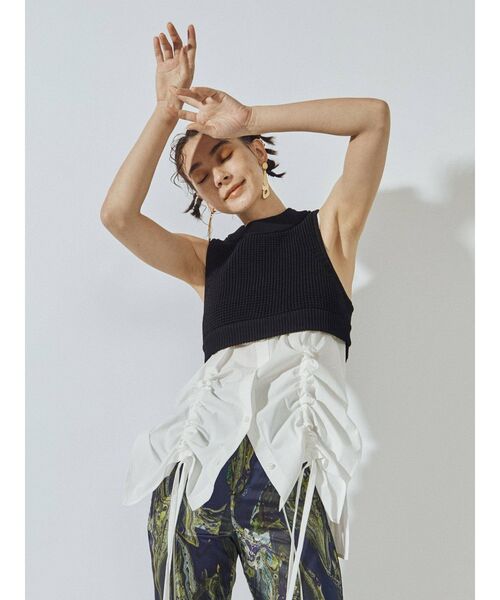 UN3D.（アンスリード）の「ショートニットタンクトップ（タンクトップ