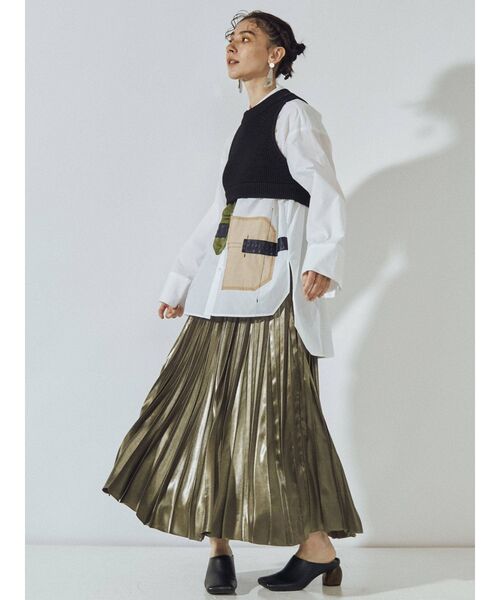 UN3D.（アンスリード）の「ショートニットタンクトップ（タンクトップ