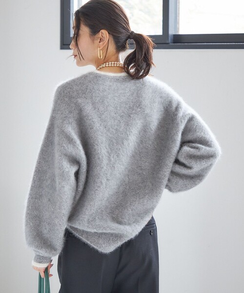 セール】杢 フォックス カシミヤ クルーネック ニット プルオーバー