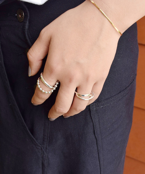 SILVER925 2連リング/メンズ/レディース/シンプル（リング）｜e.m.