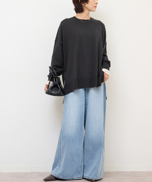 セール】《一部WEB限定追加 / 新色》BiellaYarnワイドクルーネックプル