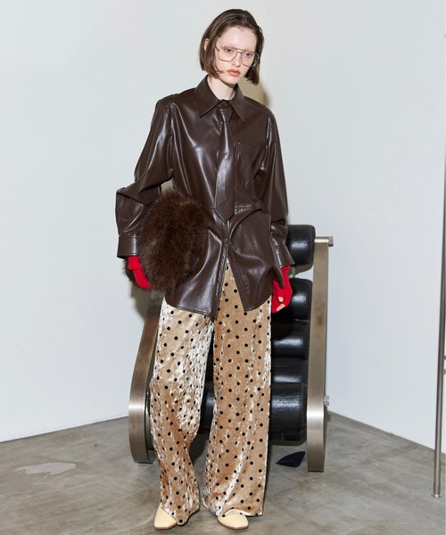 Vegan Leather Tie Shirt / ヴィーガンレザーネクタイシャツ（シャツ