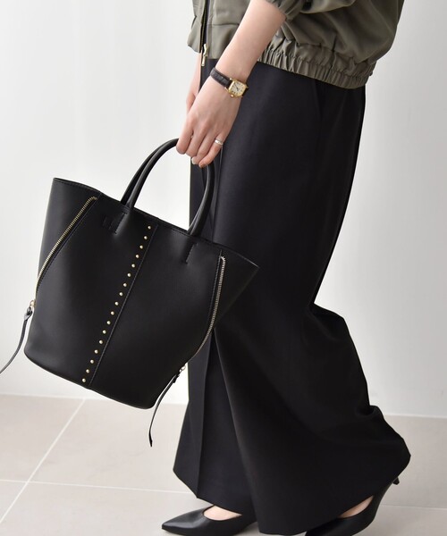 quaranciel: 2way スタッズ バケツ トート バッグ（トートバッグ