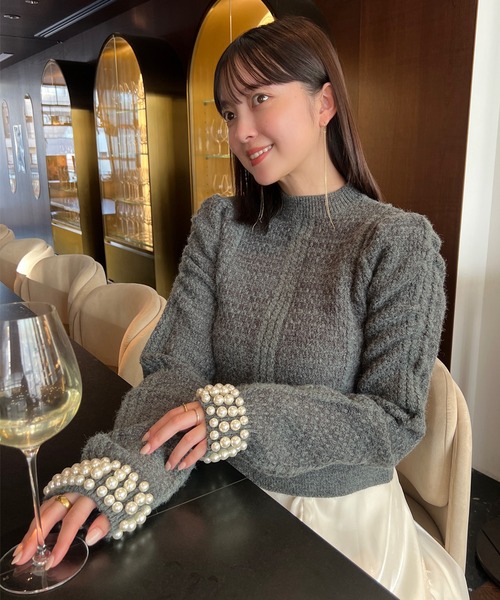 セール】パールニットトップス（ニット/セーター）｜anuans（ア