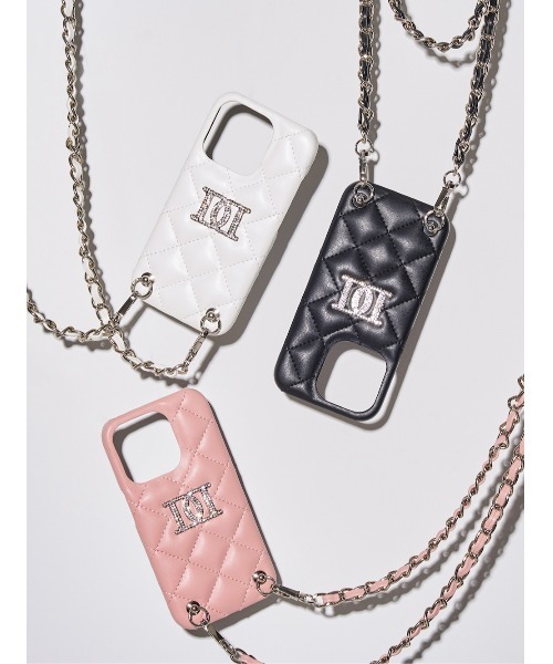 ストーンロゴキルティングiPhoneケース（スマホケース/カバー