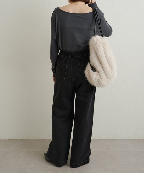 スウェットデニムフレアパンツ（デニムパンツ）｜Omekashi（オメカシ