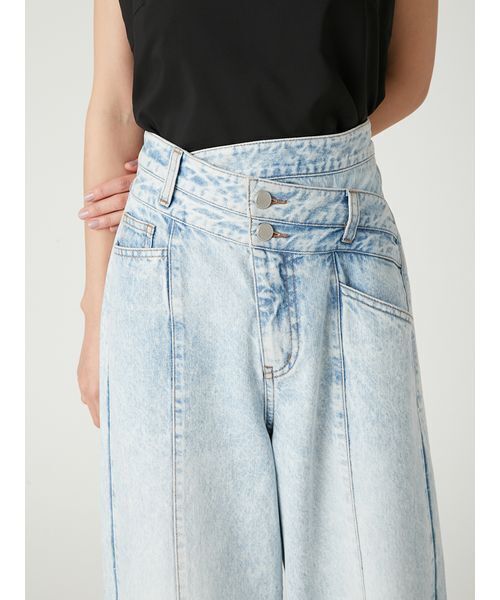 FRAY I.D（フレイアイディー）の「アシメダブルウエストワイドデニム