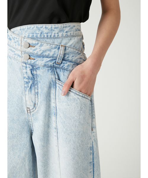 FRAY I.D（フレイアイディー）の「アシメダブルウエストワイドデニム