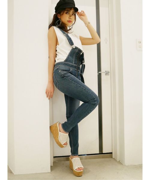 GYDA（ジェイダ）の「ZIPスキニーサロペット（サロペット