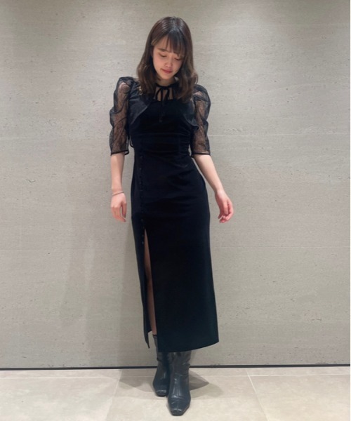 SNIDEL（スナイデル）の「レースボレロレイヤードタイトスリット