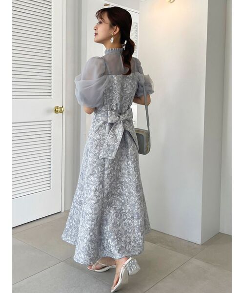 dazzlin（ダズリン）の「シアーベールジャカードワンピース（ドレス