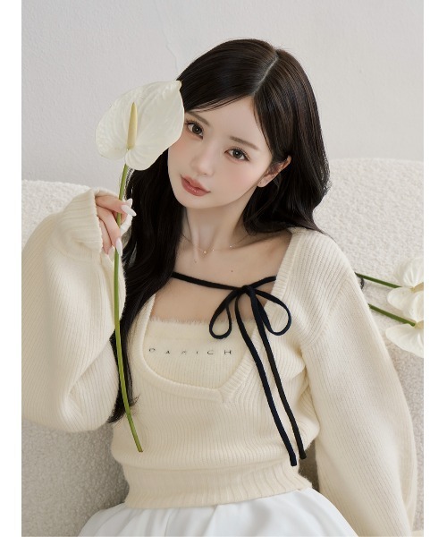 アシメレイヤードニットトップス（ニット/セーター）｜Darich