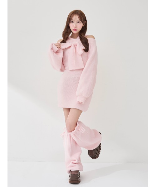 フーディーオフショルニットミニワンピース（ワンピース）｜Darich