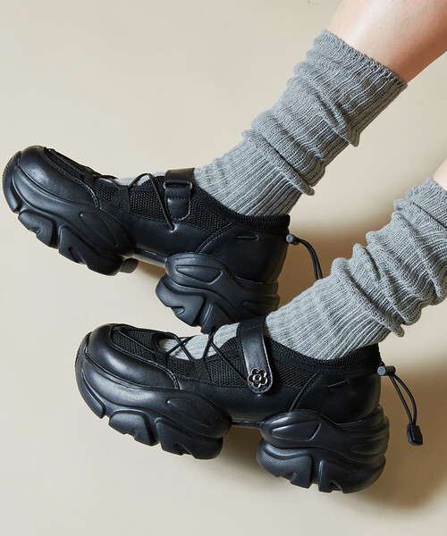 MARY QUANT × PUBLUX/マリークワント クロスコード バレエ スニーカー