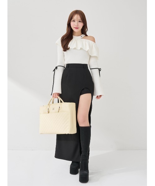 Darich（ダーリッチ）の「ベルスリーブフリルニットトップス（ニット