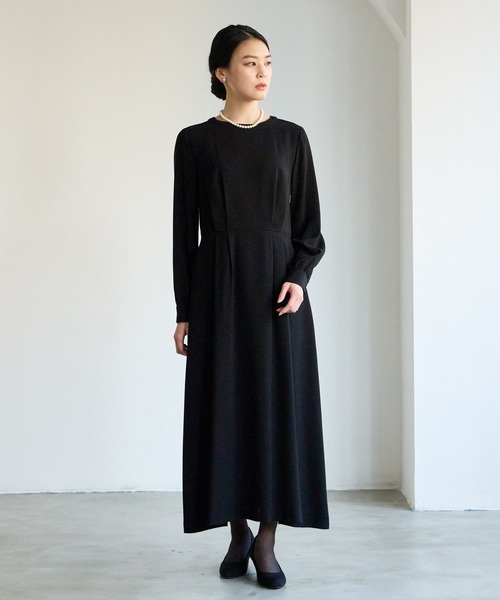 セール】【喪服・礼服・WEB限定】ベルト付きノーカラージャケット