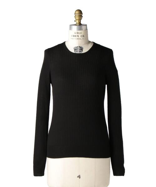 Drawer（ドゥロワー）＞ 18Gカシミヤシルクリブクルーネックニット