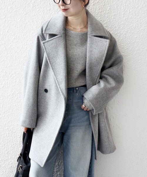 SHIPS any: ウール コクーン テーラード ショート コート 25AW