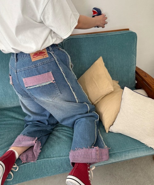 下糸配色ウエストボタン調節パンツ（その他パンツ）｜DOUBLE NAME