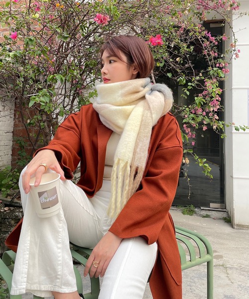 セール】ボリュームフリンジチェックマフラー（マフラー）｜Chaco