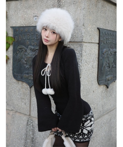 ノルディックパネルニットミニワンピース（ワンピース）｜Darich