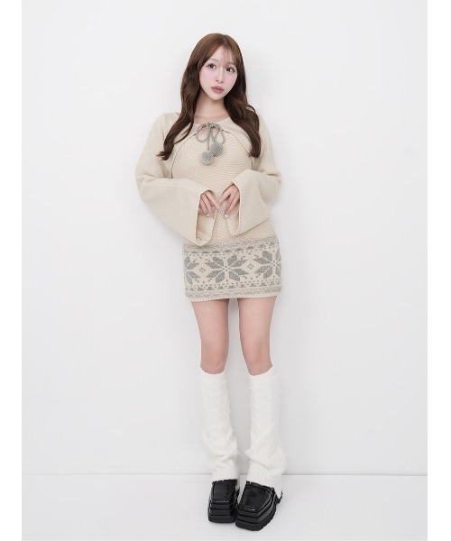 ノルディックパネルニットミニワンピース（ワンピース）｜Darich