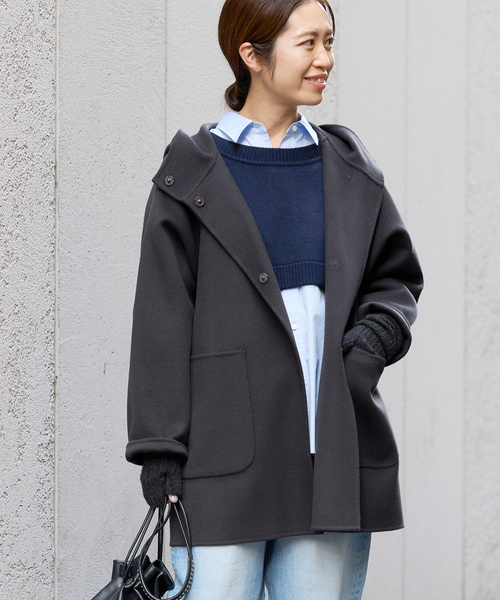 IENA（イエナ）の「SUPER120 ダブルフェイスフードコート（その他