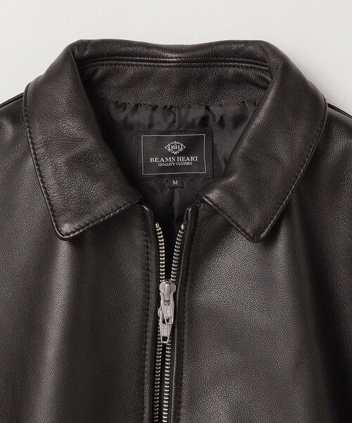 BEAMS HEART シープスキンレザーシングルライダースジャケット XL