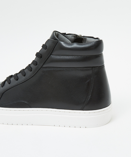サイドジップ ハイカット レザースニーカー（スニーカー
