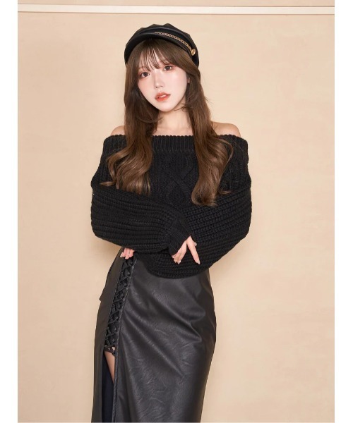 セール】オフショルダーケーブルニット（ニット/セーター）｜Darich