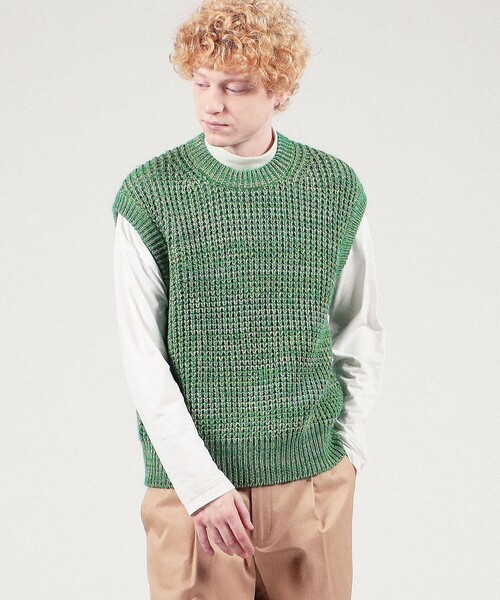 caban（キャバン）の「CABaN コットンカシミヤミックスワッフル クルー