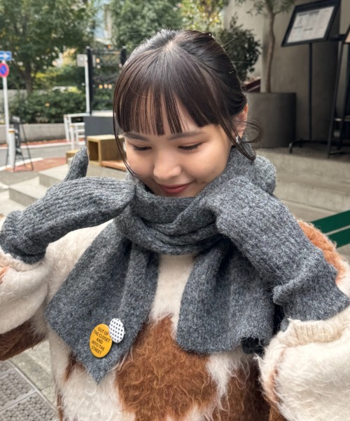 セール】缶バッチ付きマフラー×手袋3点セット（マフラー）｜CIAOPANIC