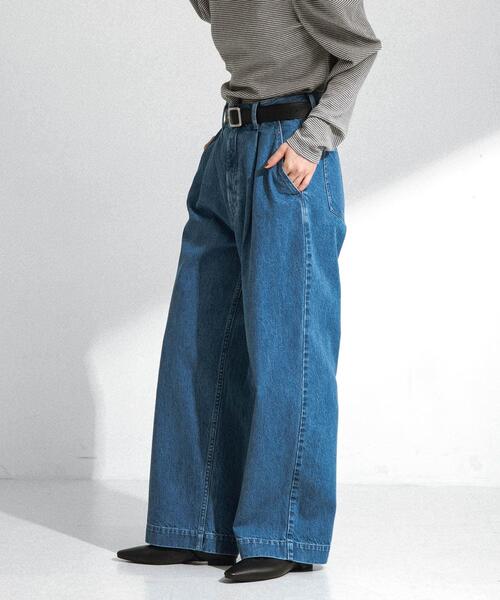 34サイズ/低身長向けも展開』タックデニム（デニムパンツ）｜URBAN