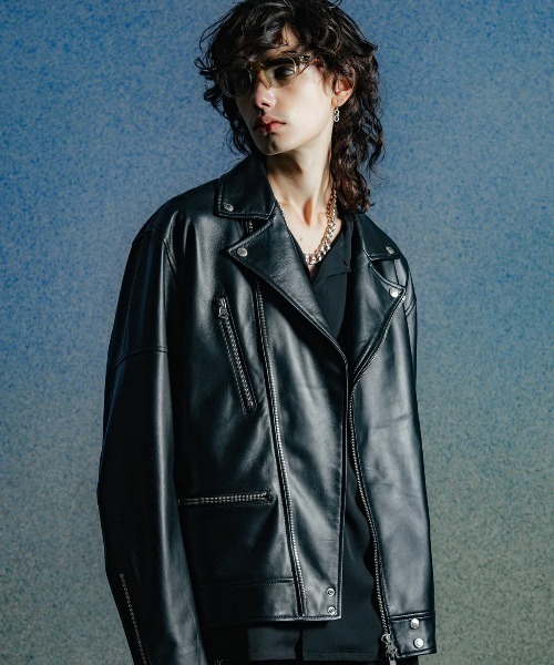 CRIMIE/クライミー/W BIKER SPANISH LAMB LEATHER JACKET/Wライダース