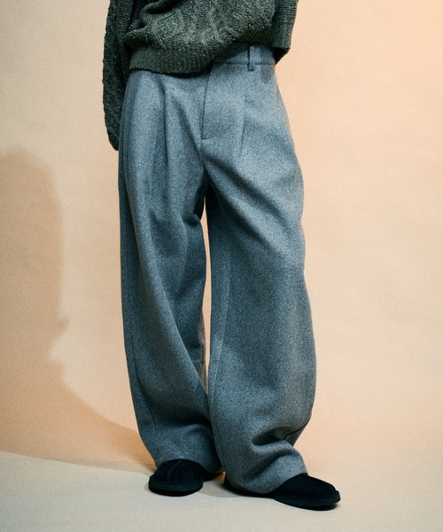wool-like 2tuck slacks/ウールライク2タックスラックス（その他パンツ