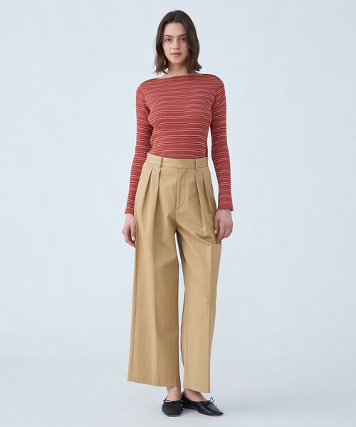 MACPHEE（マカフィー）の「□コットンチノ タックワイドパンツ