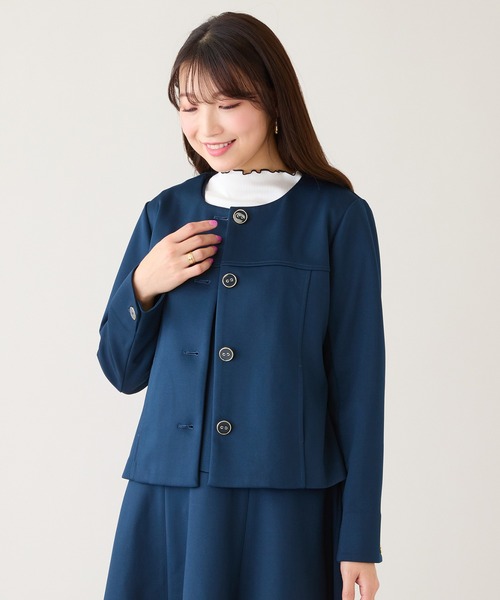 ダンボールニットノーカラージャケット（ノーカラージャケット）｜Rose