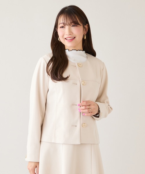 ダンボールニットノーカラージャケット（ノーカラージャケット）｜Rose