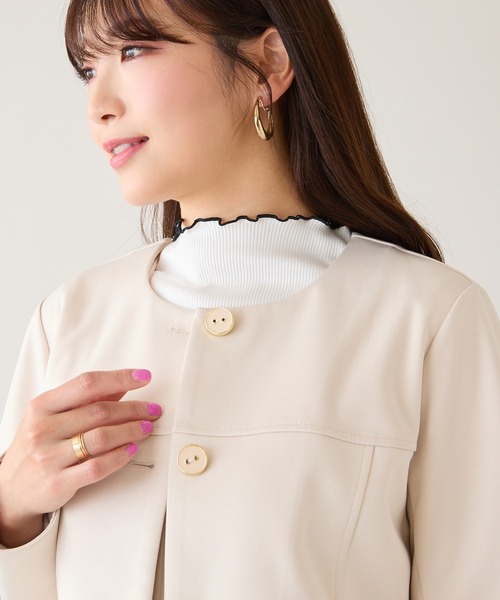 ダンボールニットノーカラージャケット（ノーカラージャケット）｜Rose