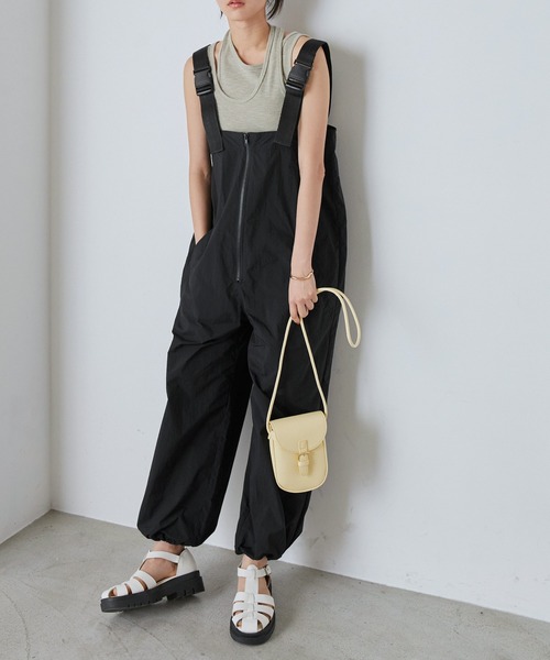 forksy.】ナイロンベルト付きサイドポケットオーバーオール forksy